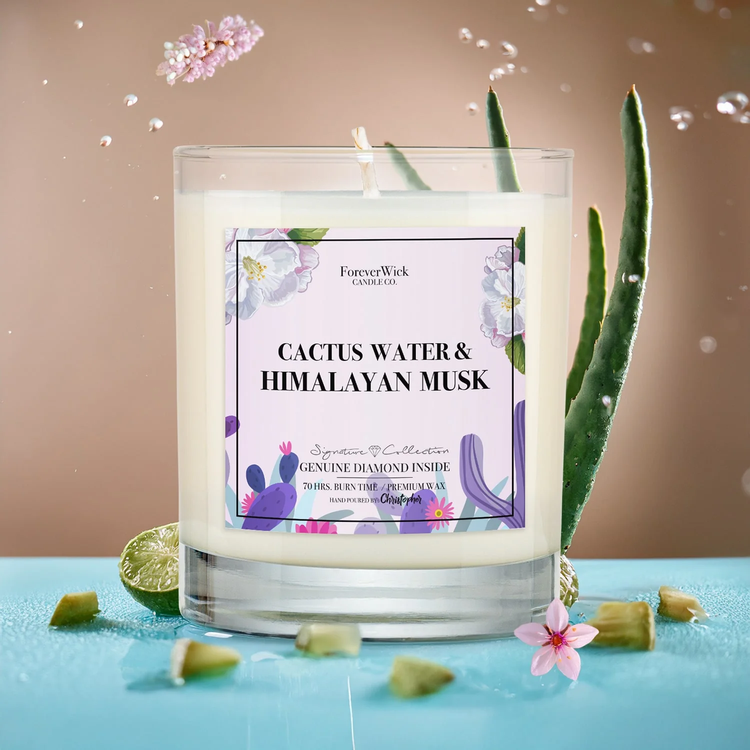Cactus Water + Himalayan Musk Diamond Candle - Image 4