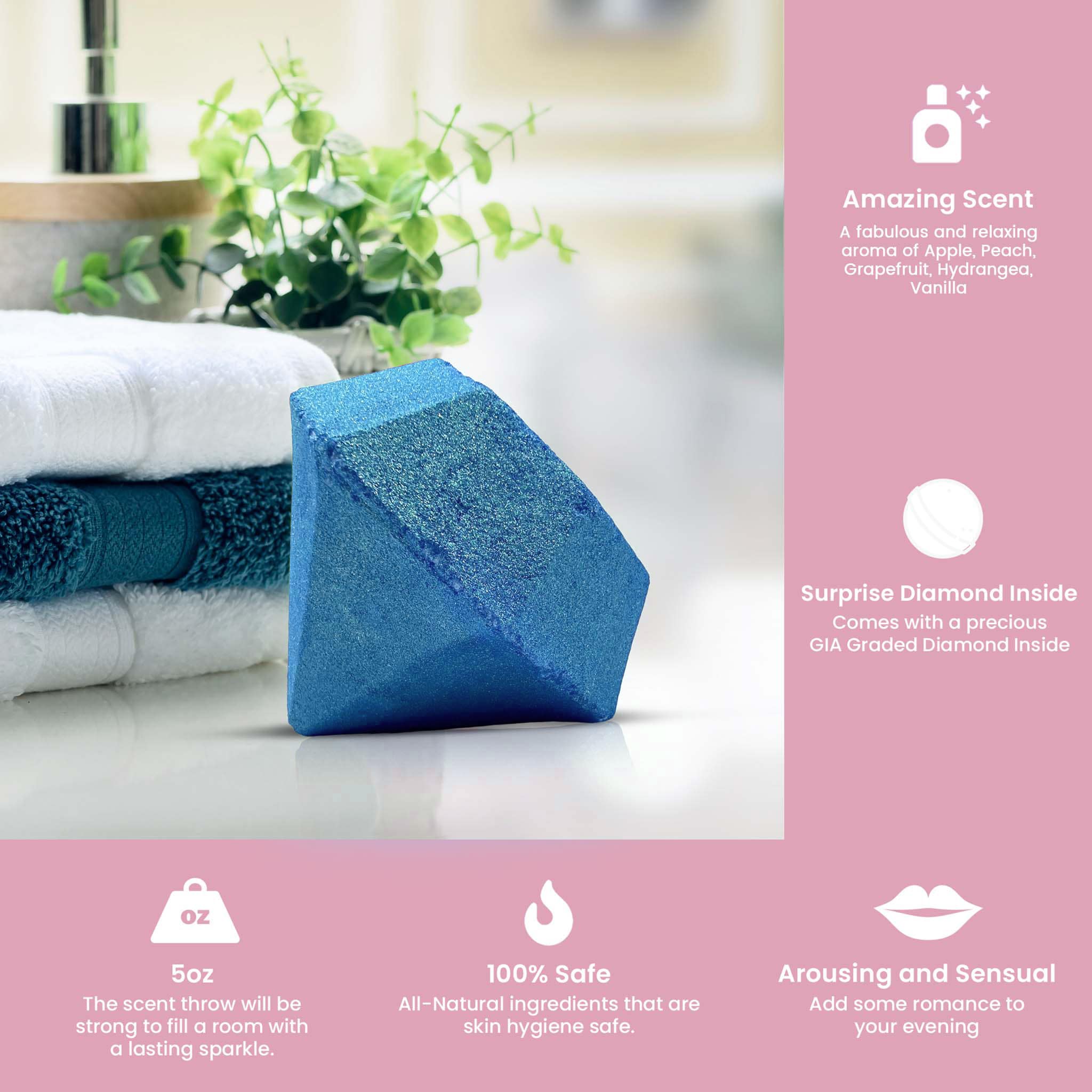 100ct Diamond Luxury Bath Bomb + Genuine Diamond - Image 7