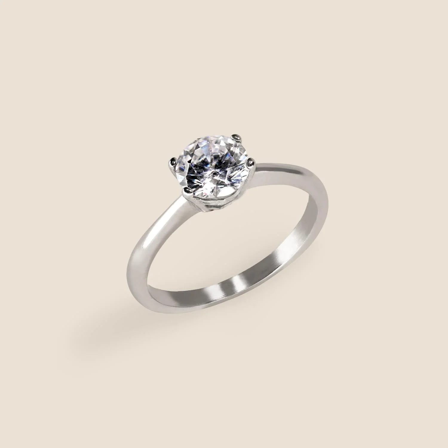 Four Prong Solitaire Lab Grown Diamond Ring (50 Diamonds) - Image 2