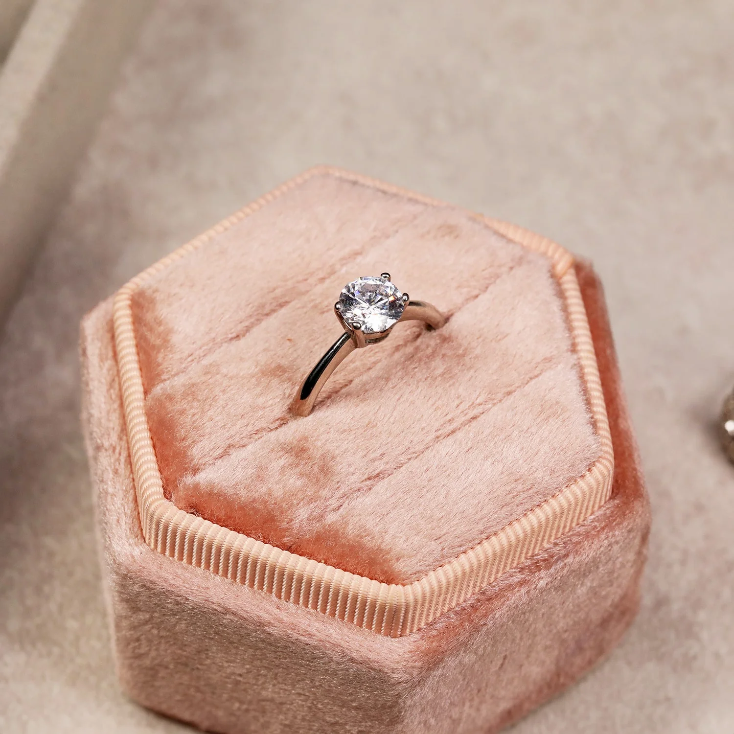 Four Prong Solitaire Lab Grown Diamond Ring (50 Diamonds) - Image 3