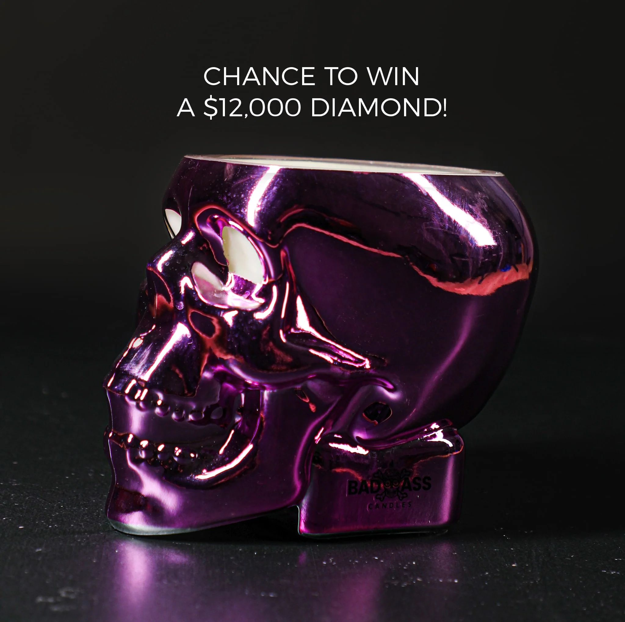 Glam Pink Skull 2 Diamond Candle by Badass Candles - Image 4