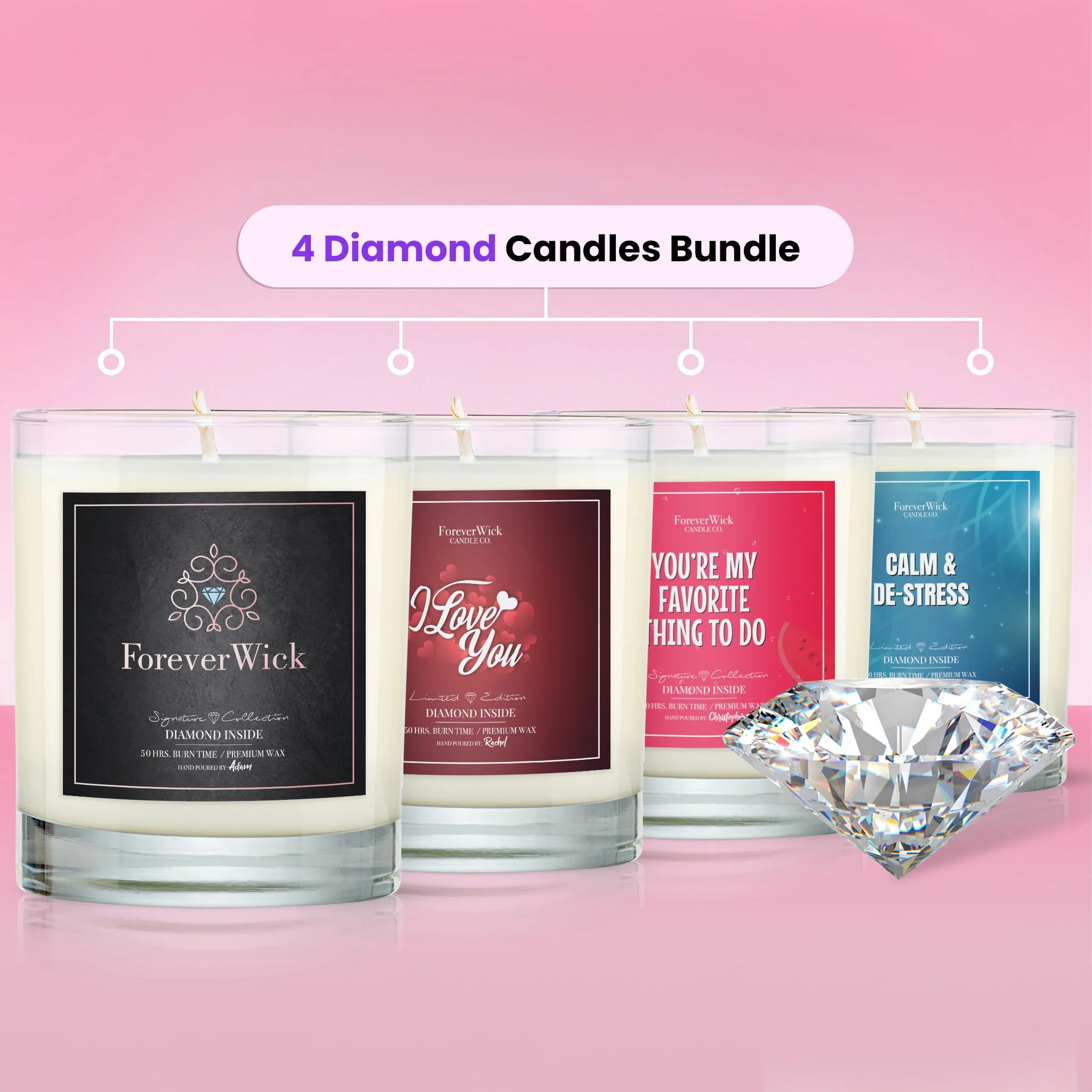 Limited Edition 4 Diamond Candle Bundle