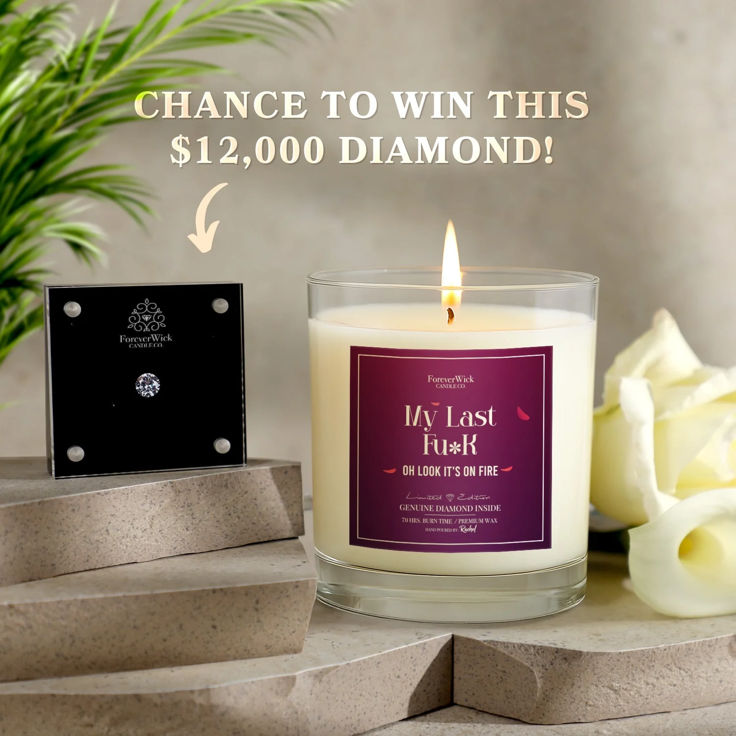My Last Fu**...Oh Look, It's on Fire Diamond Candle - Image 4