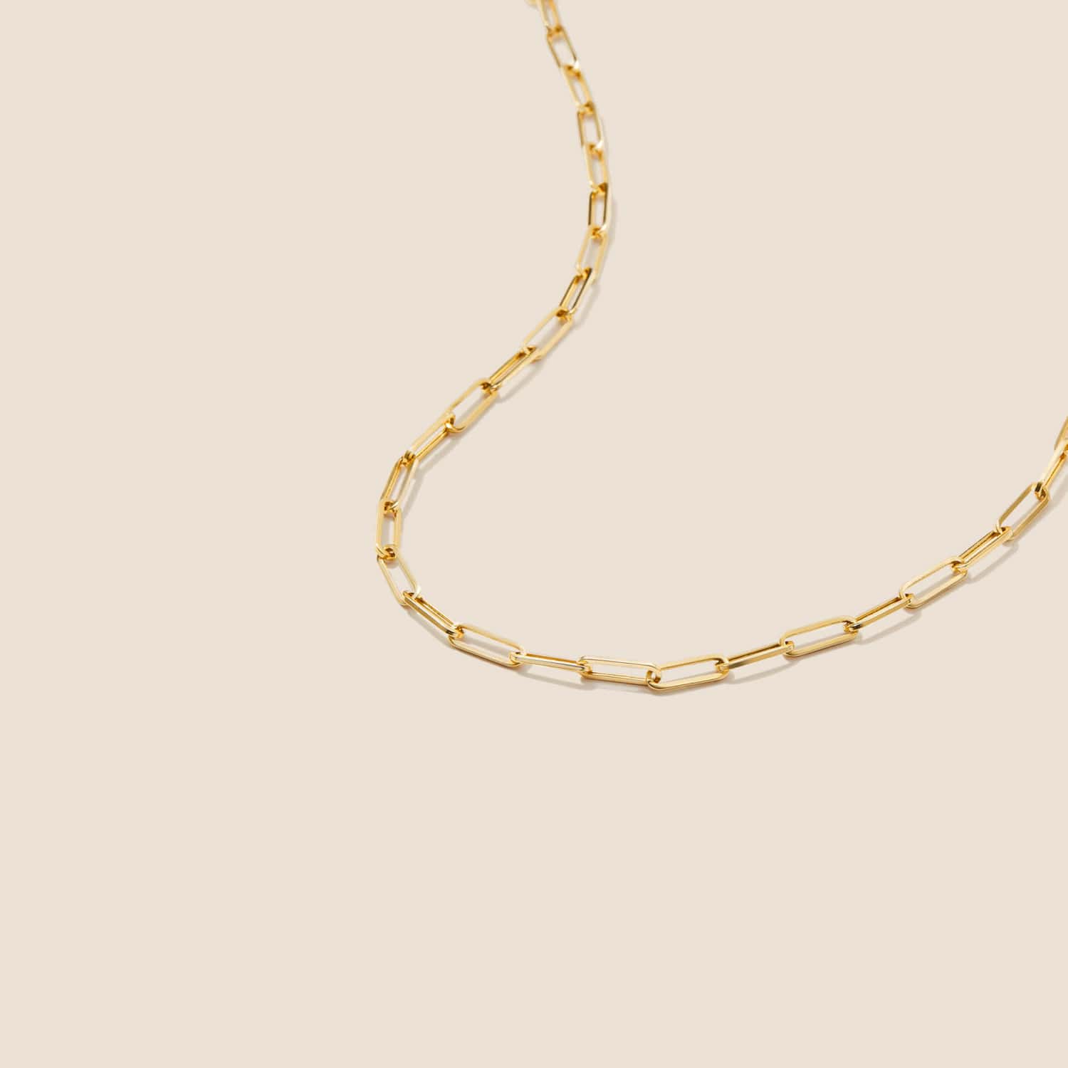 14K Yellow Gold Paperclip Chain Charm Necklace (16 inches) - Image 3