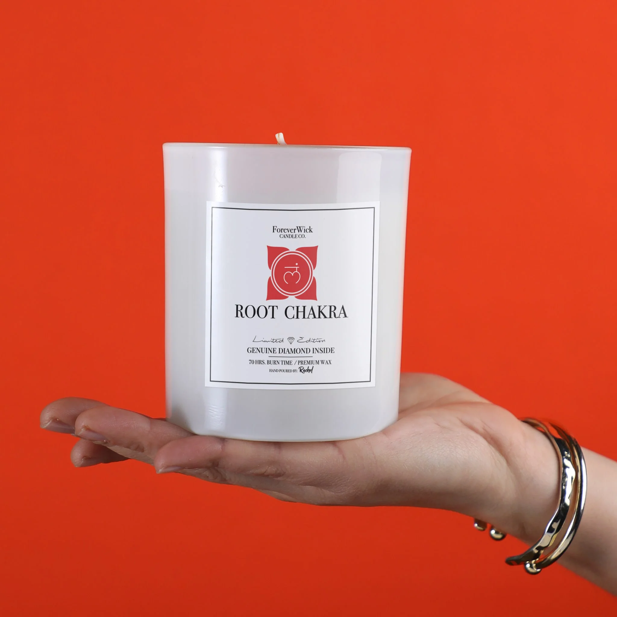Root Chakra - Crystal & Diamond Candle - Image 7