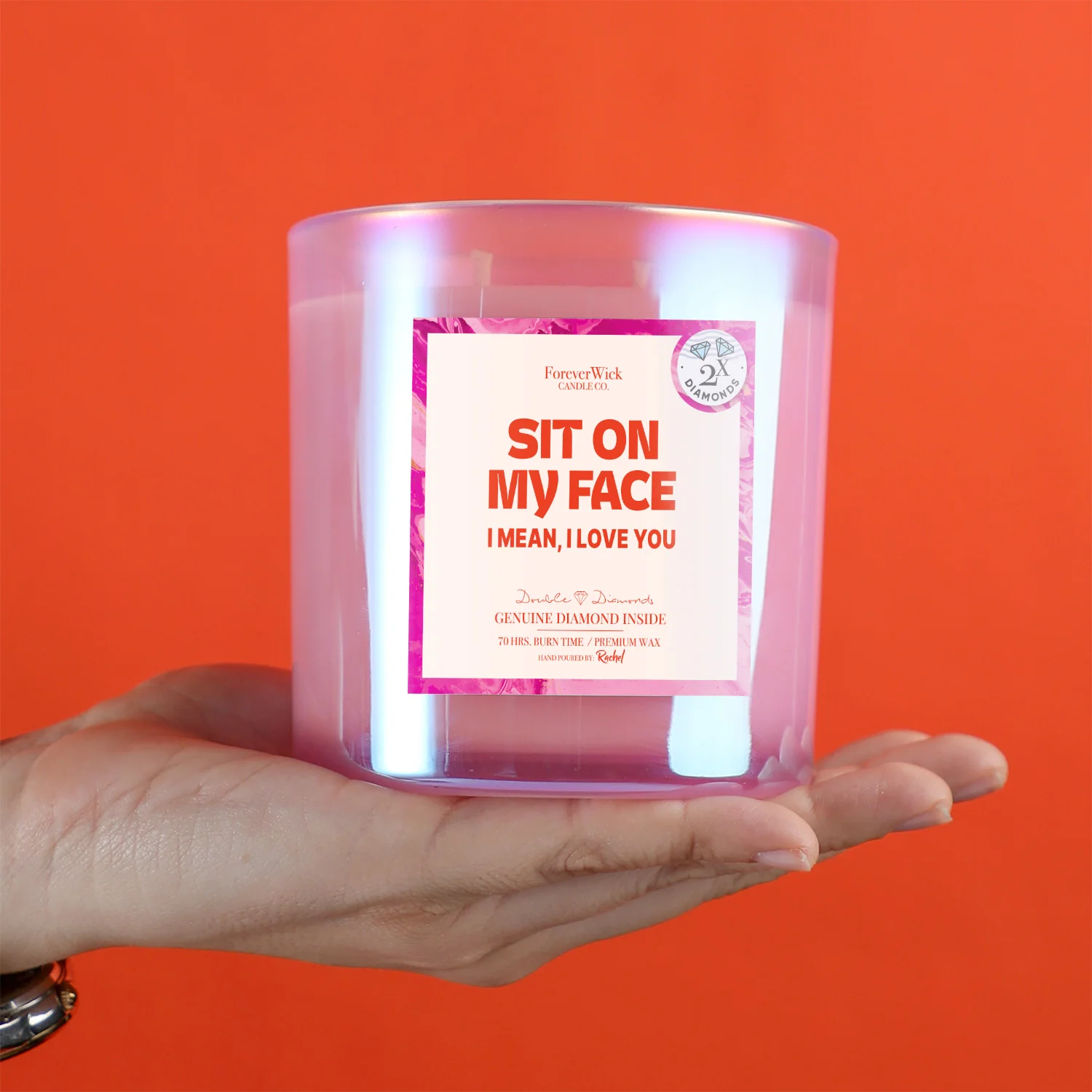 Sit On My Face Double Diamond Sparkle Candle - Image 6
