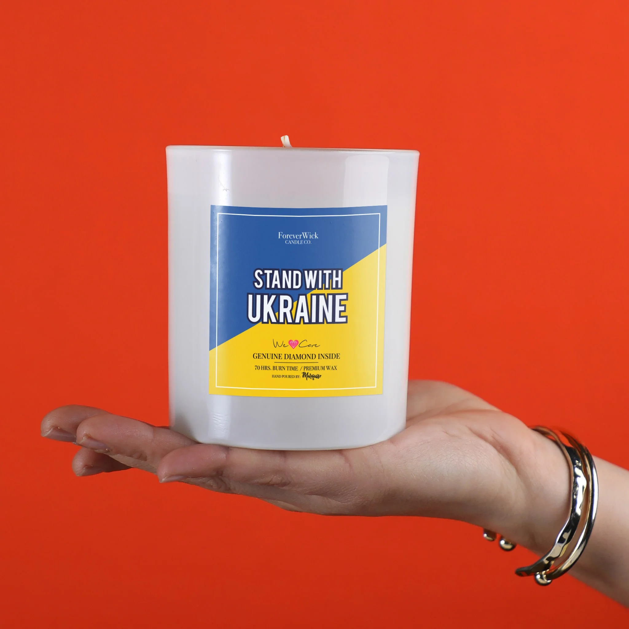 Stand With Ukraine Diamond Candle - Image 4