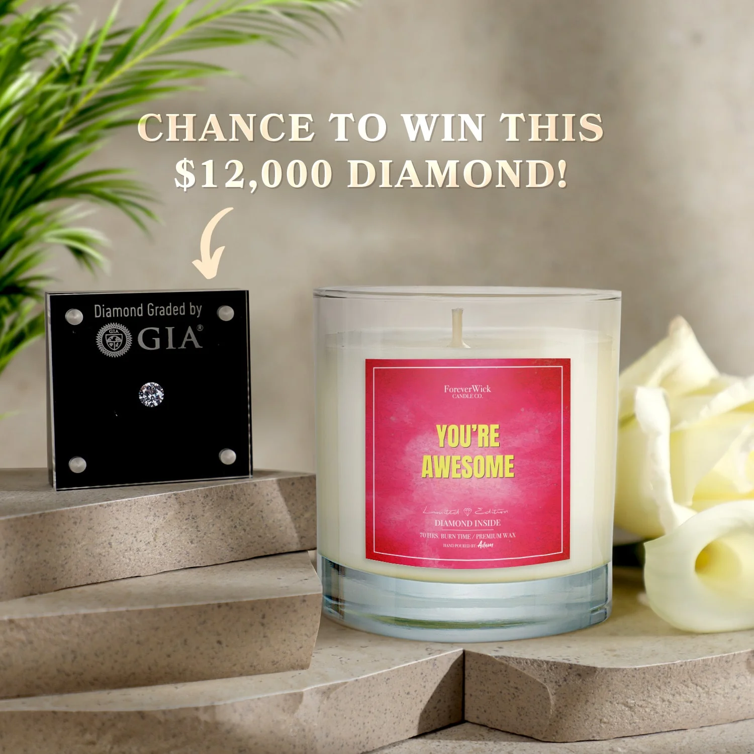 You’re Awesome Diamond Candle - Image 4